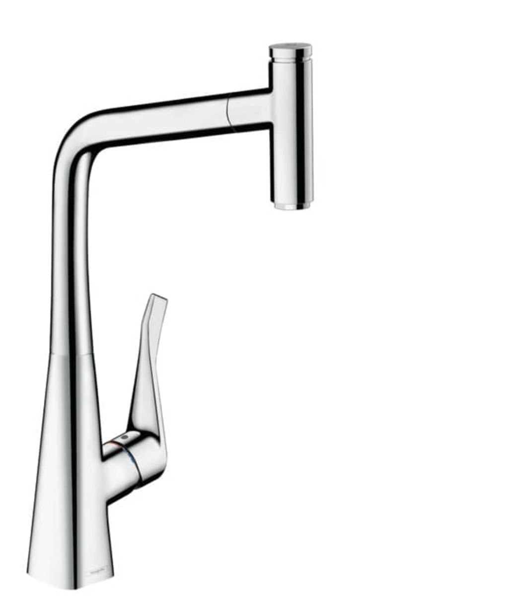 Dřezová baterie Hansgrohe Metris s vytahovací sprškou chrom 73807000 Hansgrohe