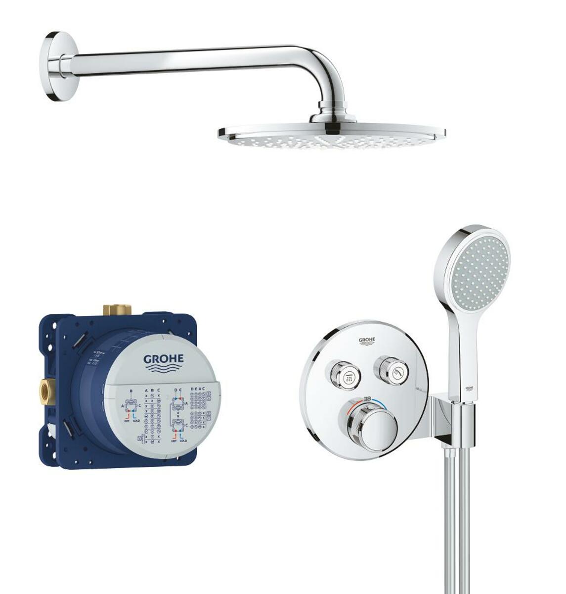 Sprchový systém Grohe Grohtherm Smartcontrol pod omítku s termostatickou baterií chrom 34743000 Grohe