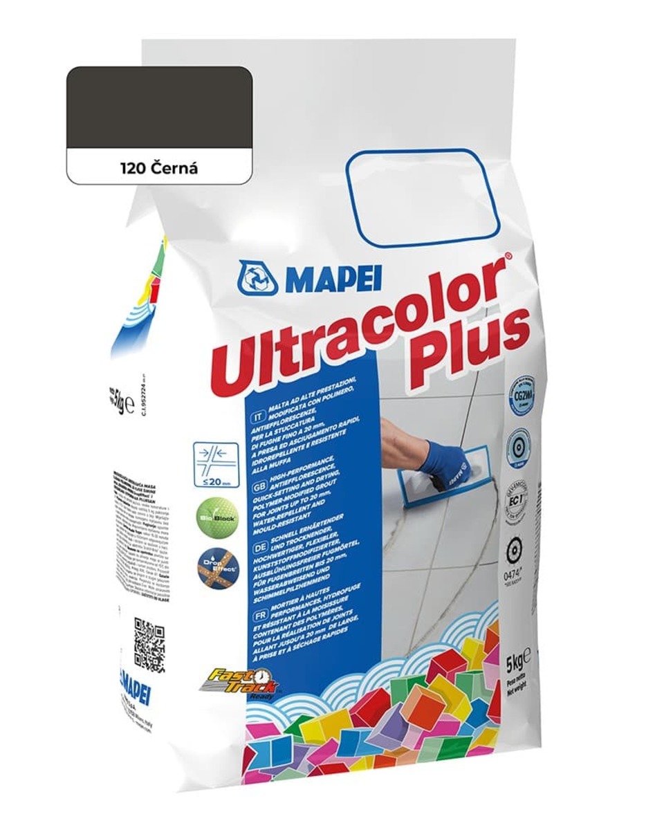 Spárovací hmota Mapei Ultracolor Plus černá 5 kg CG2WA MAPU120 Mapei