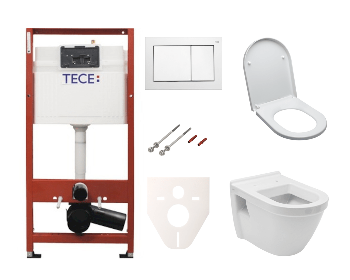 Cenově zvýhodněný závěsný WC set TECE do lehkých stěn / předstěnová montáž+ WC Vitra Integra vč. sedátka SIKOTSV0 Tece