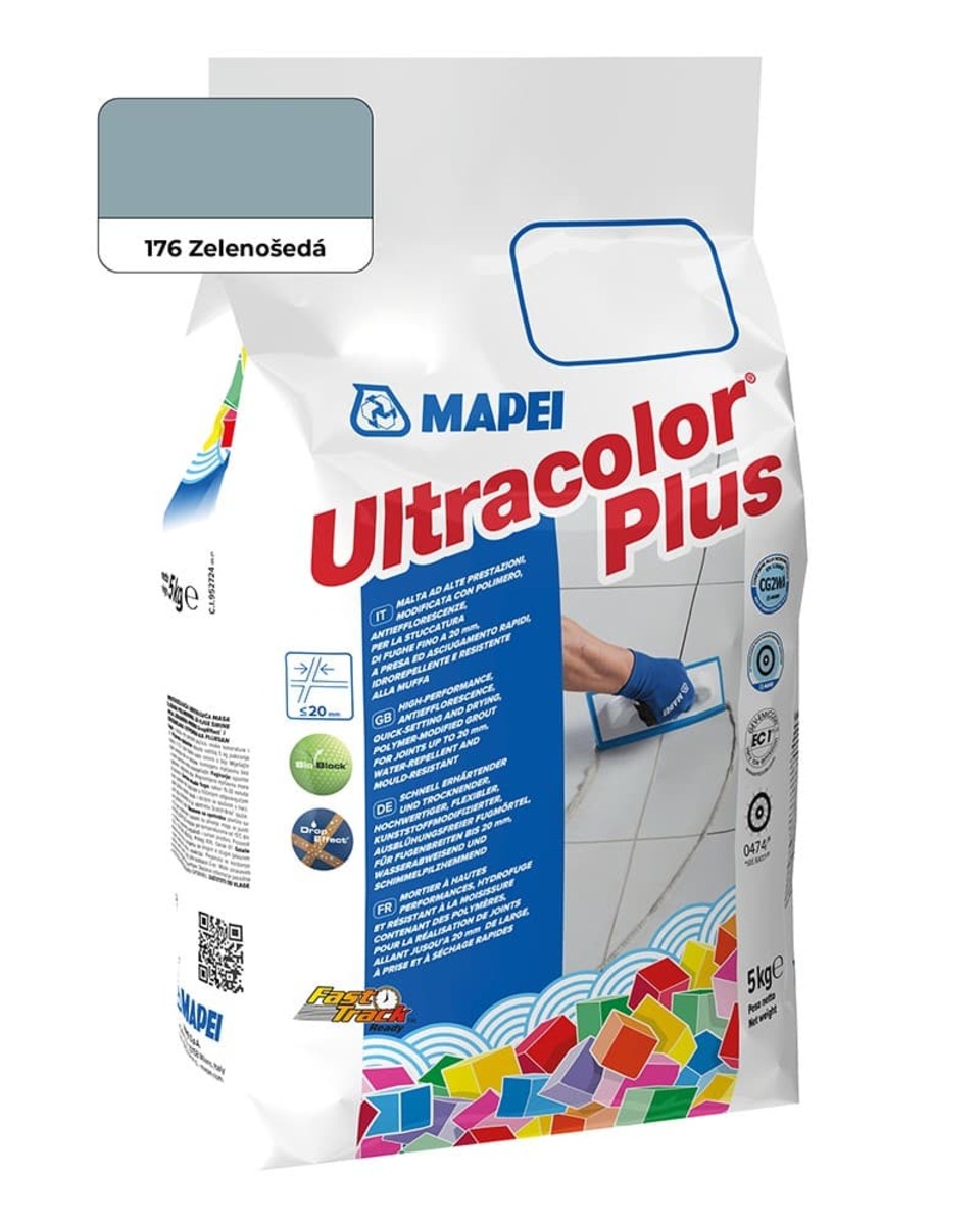 Spárovací hmota Mapei Ultracolor Plus zelenošedá 5 kg CG2WA MAPU176 Mapei