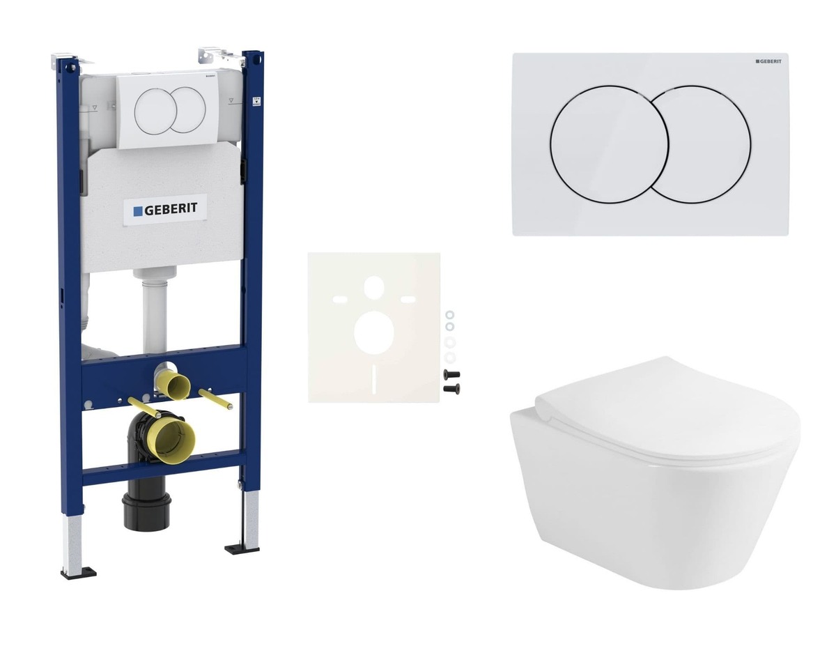 Cenově zvýhodněný závěsný WC set Geberit do lehkých stěn / předstěnová montáž+ WC Glacera Ava SIKOGESAVAD01 NO BRAND