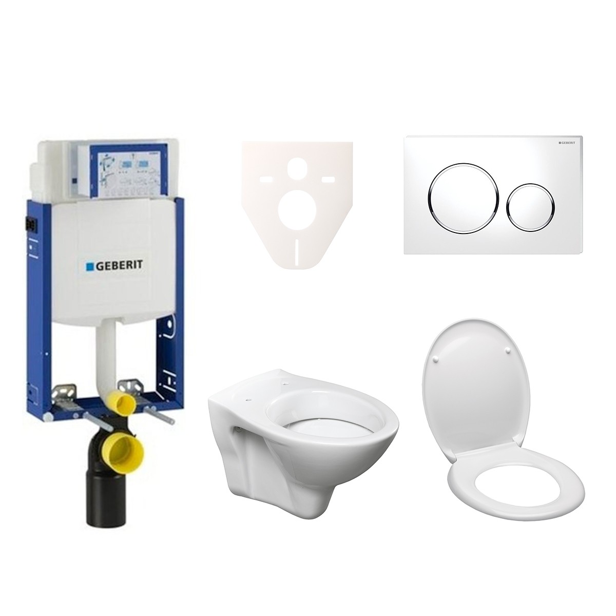 Cenově zvýhodněný závěsný WC set Geberit k zazdění + WC S-Line S-line Pro 110.302.00.5ND4 S-Line