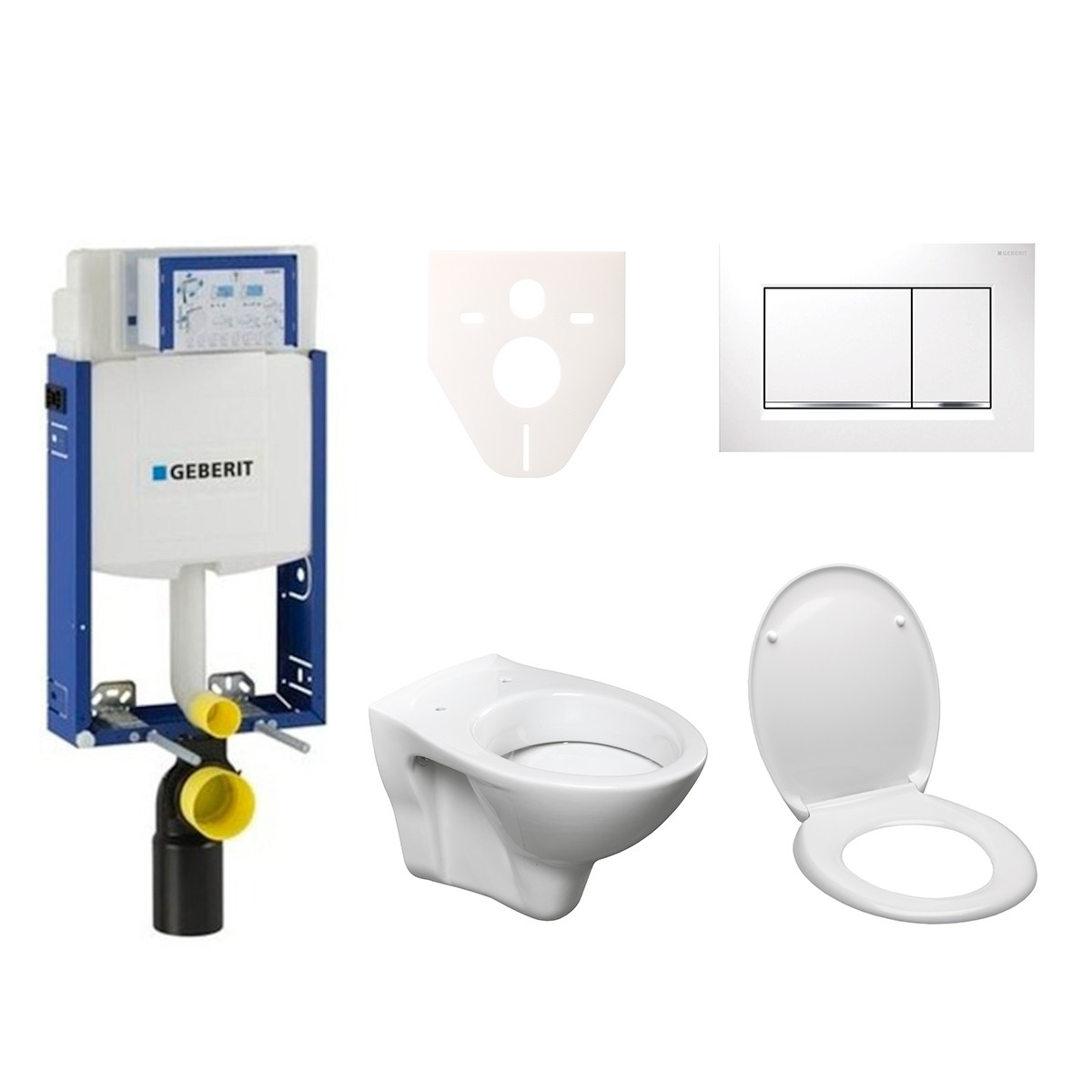 Cenově zvýhodněný závěsný WC set Geberit k zazdění + WC S-Line S-line Pro 110.302.00.5ND5 S-Line