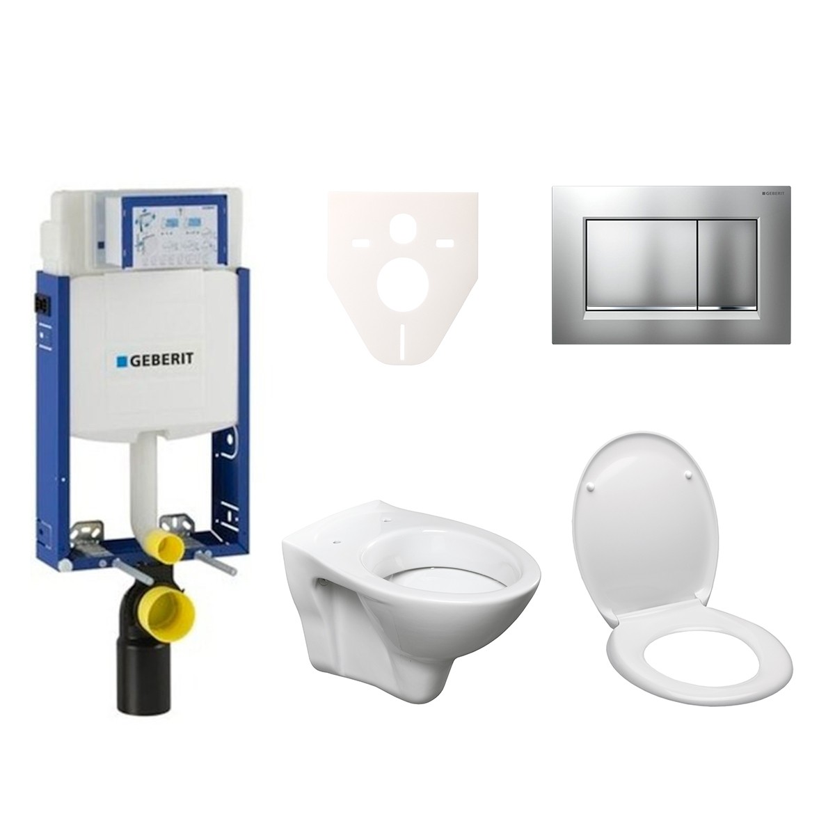 Cenově zvýhodněný závěsný WC set Geberit k zazdění + WC S-Line S-line Pro 110.302.00.5ND7 S-Line