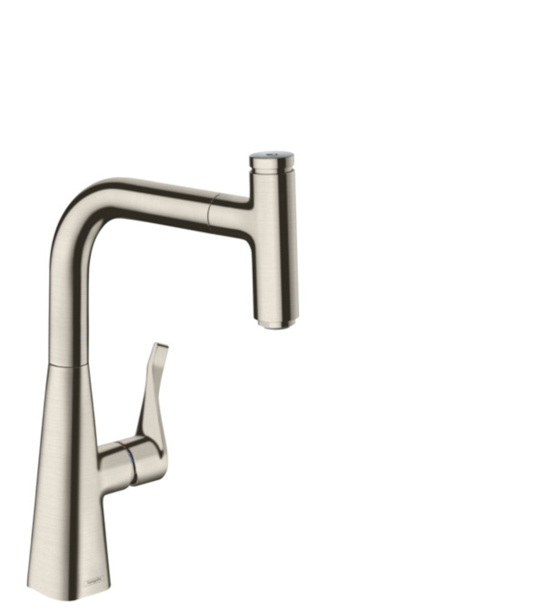 Dřezová baterie Hansgrohe Metris Select M71 s vytahovací sprškou vzhled nerezu 14857800 Hansgrohe