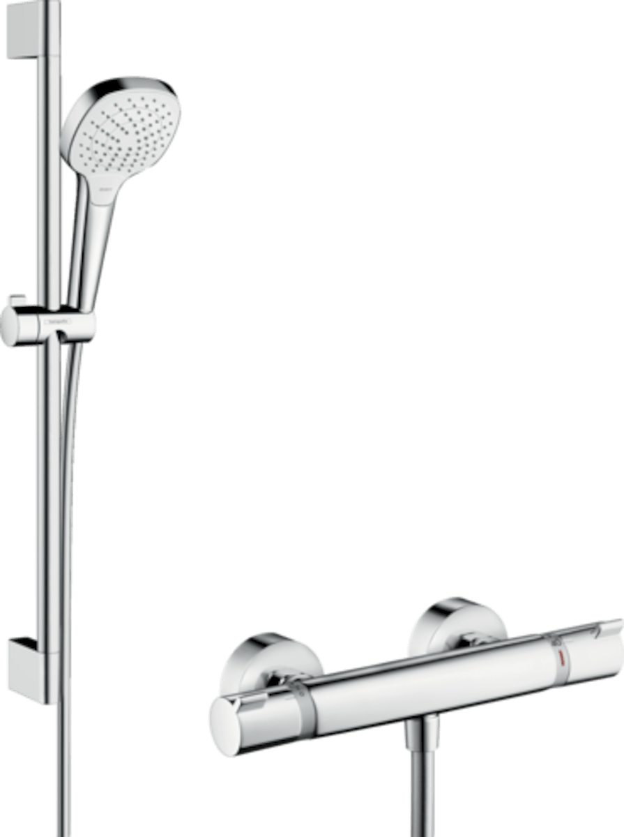 Sprchový systém Hansgrohe Raindance Select E na stěnu s termostatickou baterií bílá/chrom 27081400 Hansgrohe