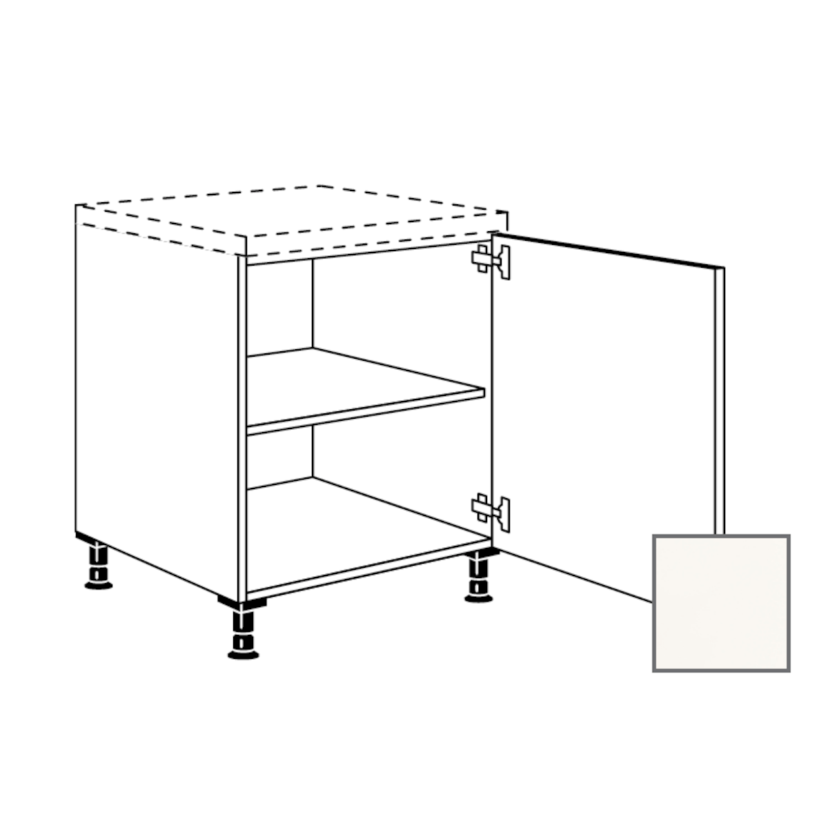 Kuchyňská skříňka spodní Naturel Erika24 s dvířky 60x87x56 cm bílá lesk 450.UD60.R Naturel