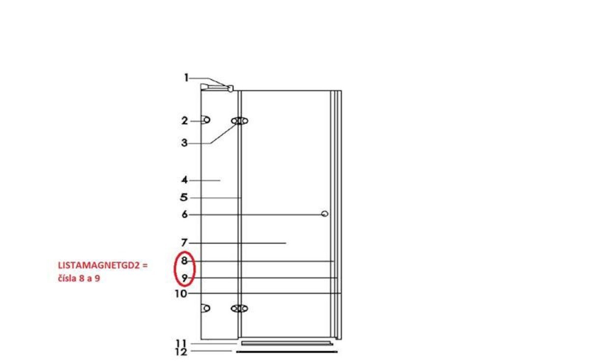 Náhradní díl Anima Glass LISTAMAGNETTGD2 Anima