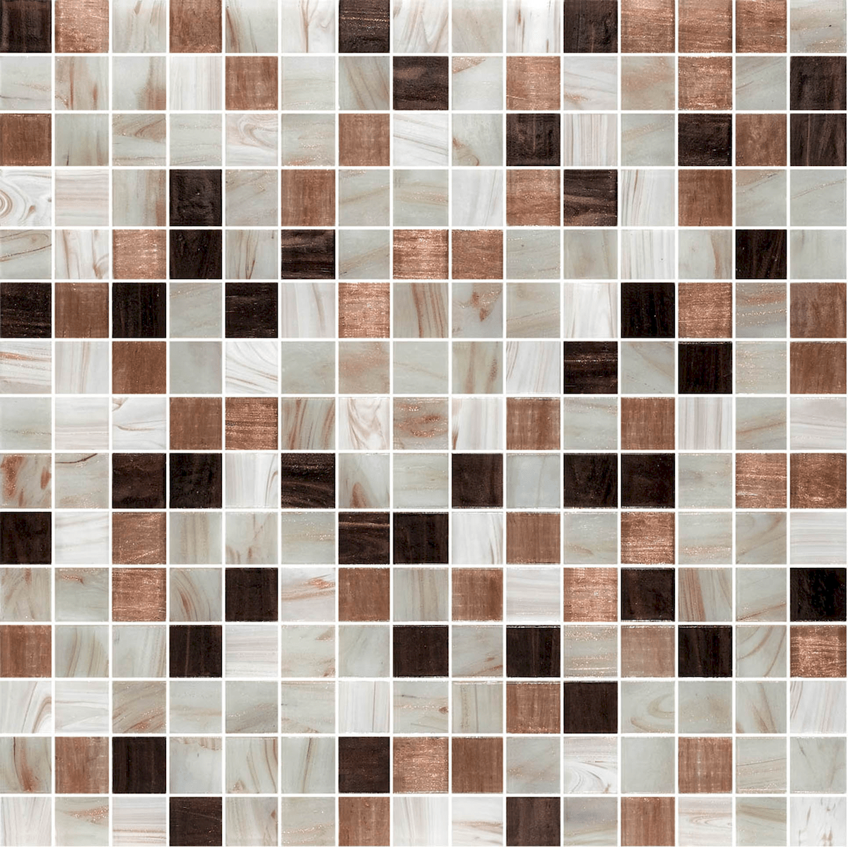 Skleněná mozaika Premium Mosaic hnědá 33x33 cm lesk MOSJ20MIXBR Premium Mosaic