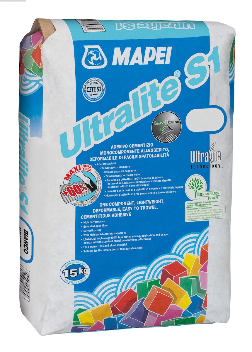 Lepidlo Mapei Ultralite S1 šedá 15 kg C2TE S1 ULTRALITES1 Mapei