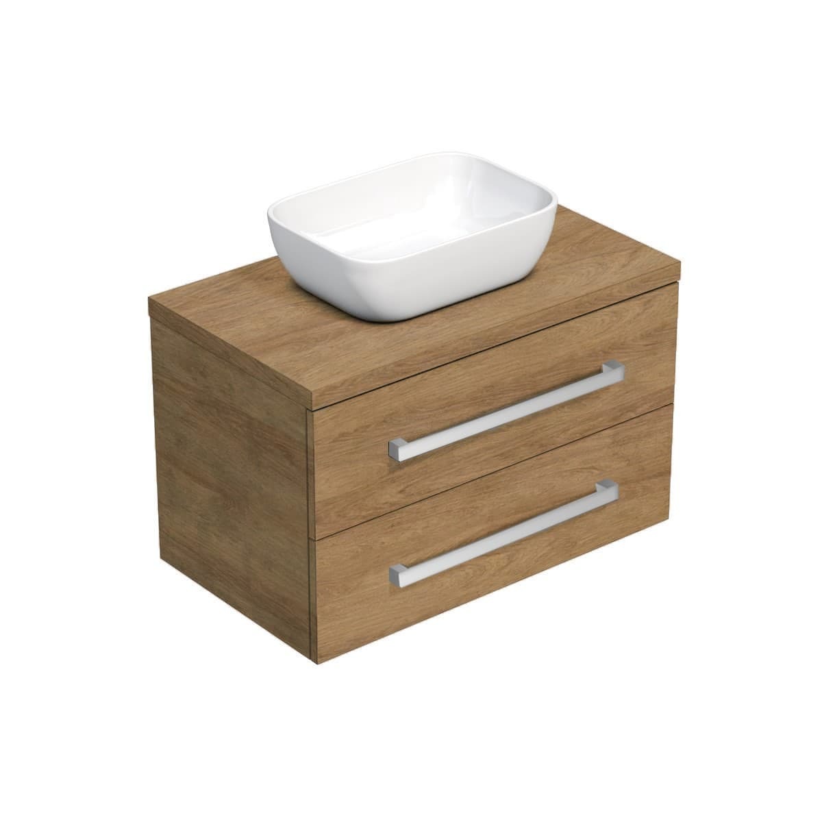 Koupelnová skříňka s krycí deskou SAT Cube Way 80x71x46 cm dub Hickory CUBE46803DH45 SAT