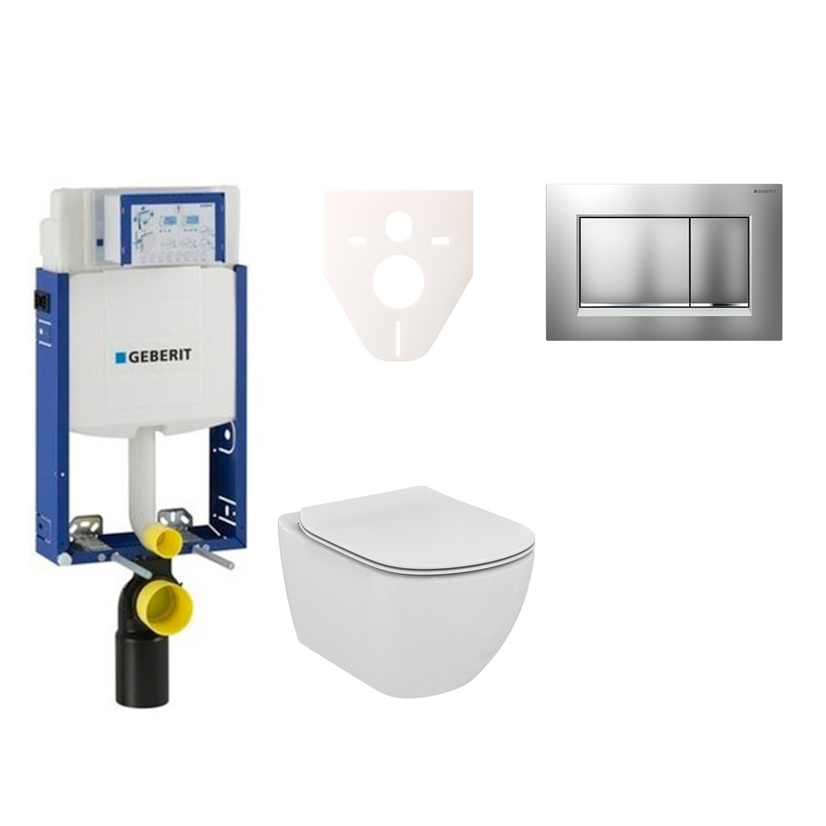 Cenově zvýhodněný závěsný WC set Geberit k zazdění + WC Ideal Standard Tesi 110.302.00.5NF7 Ideal Standard