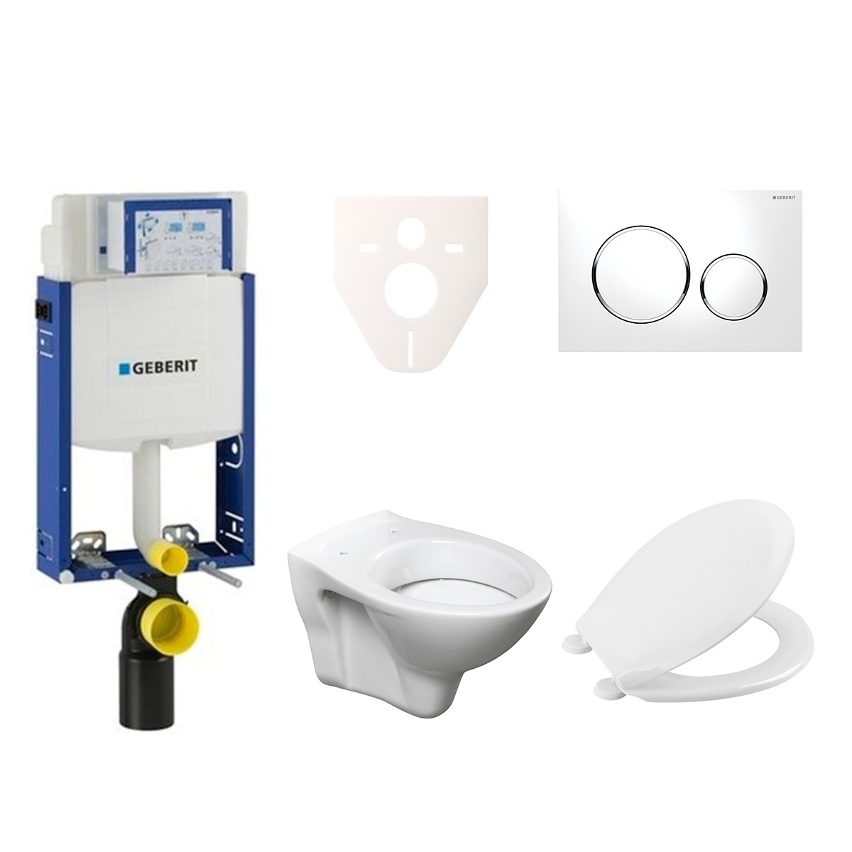 Cenově zvýhodněný závěsný WC set Geberit k zazdění + WC S-Line S-line Pro 110.302.00.5NR4 S-Line