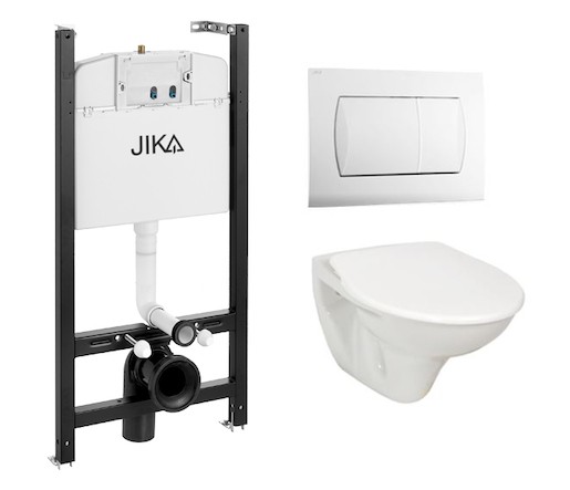 Cenově zvýhodněný závěsný WC set Jika do lehkých stěn / předstěnová montáž+ WC Jika Nila KMPLJIKAS Jika