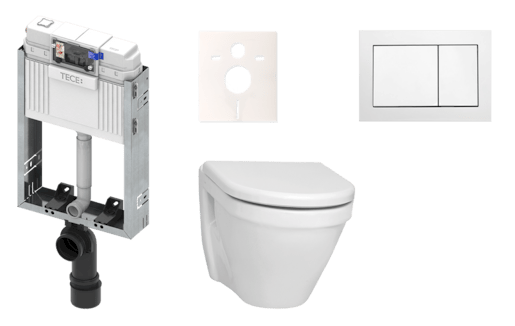 Cenově zvýhodněný závěsný WC set TECE k zazdění + WC Vitra S50 KMPLS50T Tece