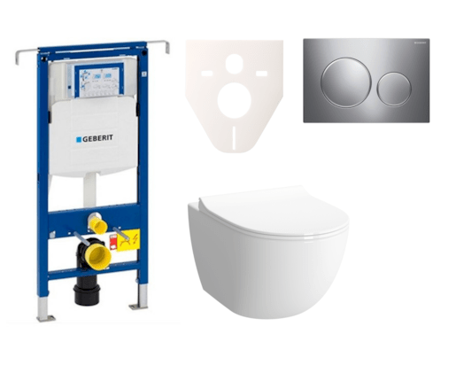 Cenově zvýhodněný závěsný WC set Geberit do lehkých stěn / předstěnová montáž+ WC VitrA VitrA Shift SIKOGES4N41 VitrA