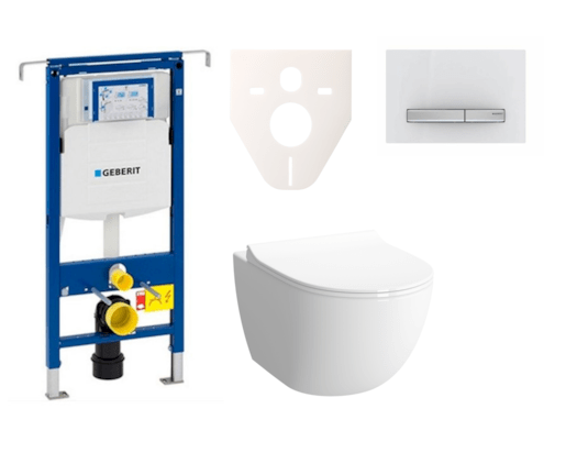 Cenově zvýhodněný závěsný WC set Geberit do lehkých stěn / předstěnová montáž+ WC VitrA VitrA Shift SIKOGES4N8 VitrA