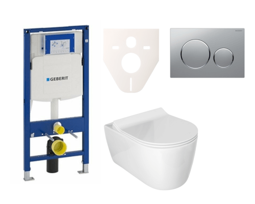 Cenově zvýhodněný závěsný WC set Geberit do lehkých stěn / předstěnová montáž+ WC Glacera Alfa SIKOGES3A42 Glacera