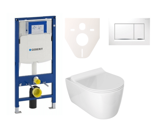 Cenově zvýhodněný závěsný WC set Geberit do lehkých stěn / předstěnová montáž+ WC Glacera Alfa SIKOGES3A5 Glacera