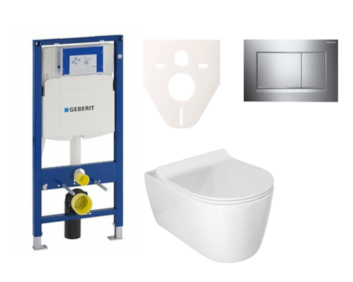 Cenově zvýhodněný závěsný WC set Geberit do lehkých stěn / předstěnová montáž+ WC Glacera Alfa SIKOGES3A6 Glacera