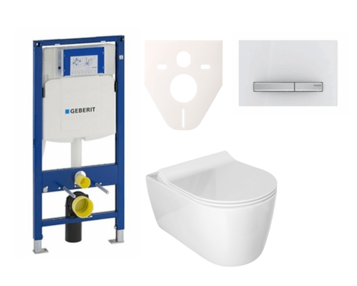 Cenově zvýhodněný závěsný WC set Geberit do lehkých stěn / předstěnová montáž+ WC Glacera Alfa SIKOGES3A8 Glacera