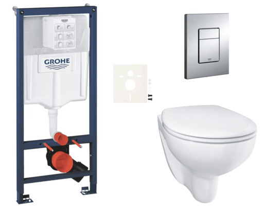 Závěsný wc set do lehkých stěn / předstěnová montáž Grohe Bau Ceramic SIKOGRSBAUE Grohe