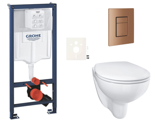 Závěsný wc set do lehkých stěn / předstěnová montáž Grohe Bau Ceramic SIKOGRSBAUSCDL0 Grohe