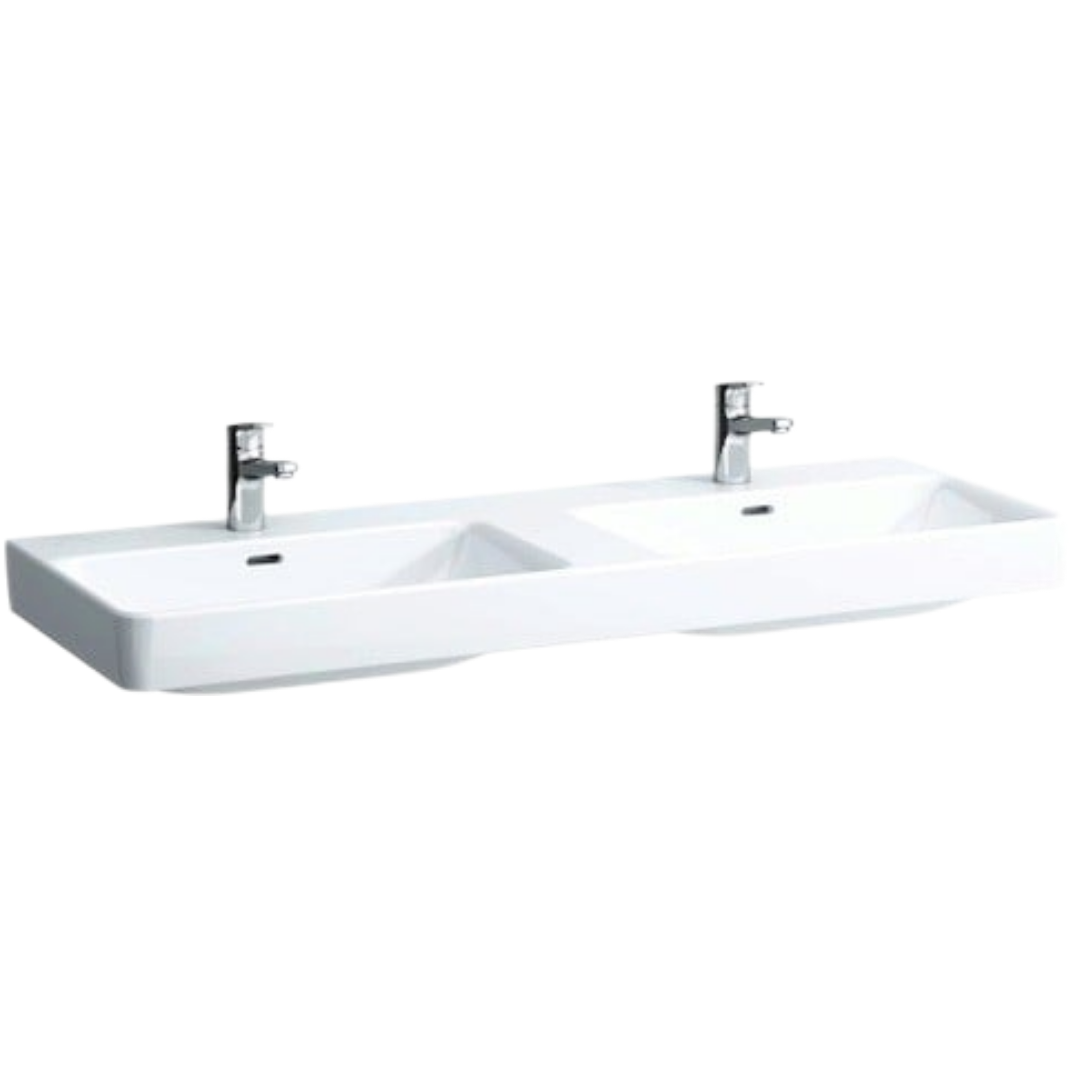 Laufen Pro S dvojumyvadlo 130x46 cm dva otvory pro baterii h8149680001041 1496.8.000.104.1 Laufen